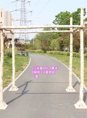 白桦树干树枝拱门花架婚庆欧式花园拱门隔断装饰客厅开业支架花门