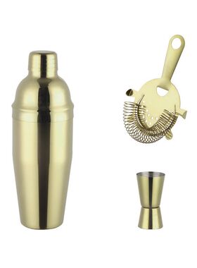 酒吧不锈钢调酒器套装鸡尾酒调制工具滤冰器奶茶店手摇杯双头量杯