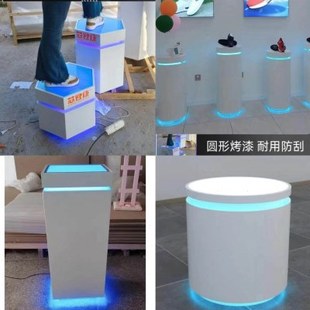 烤漆木制六角展台玻璃展台展柜带灯科技馆会商业精品展台发光地台