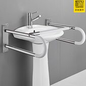 残疾人无障碍立柱盆扶手老人公厕洗脸残卫面盆洗手盆栏杆安全把手