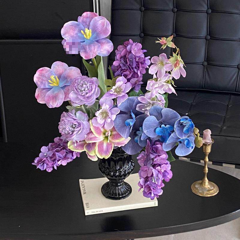 蝶花兰仿真花式假花紫色家6sAWzNt6居客厅插法花花束软装插花餐桌