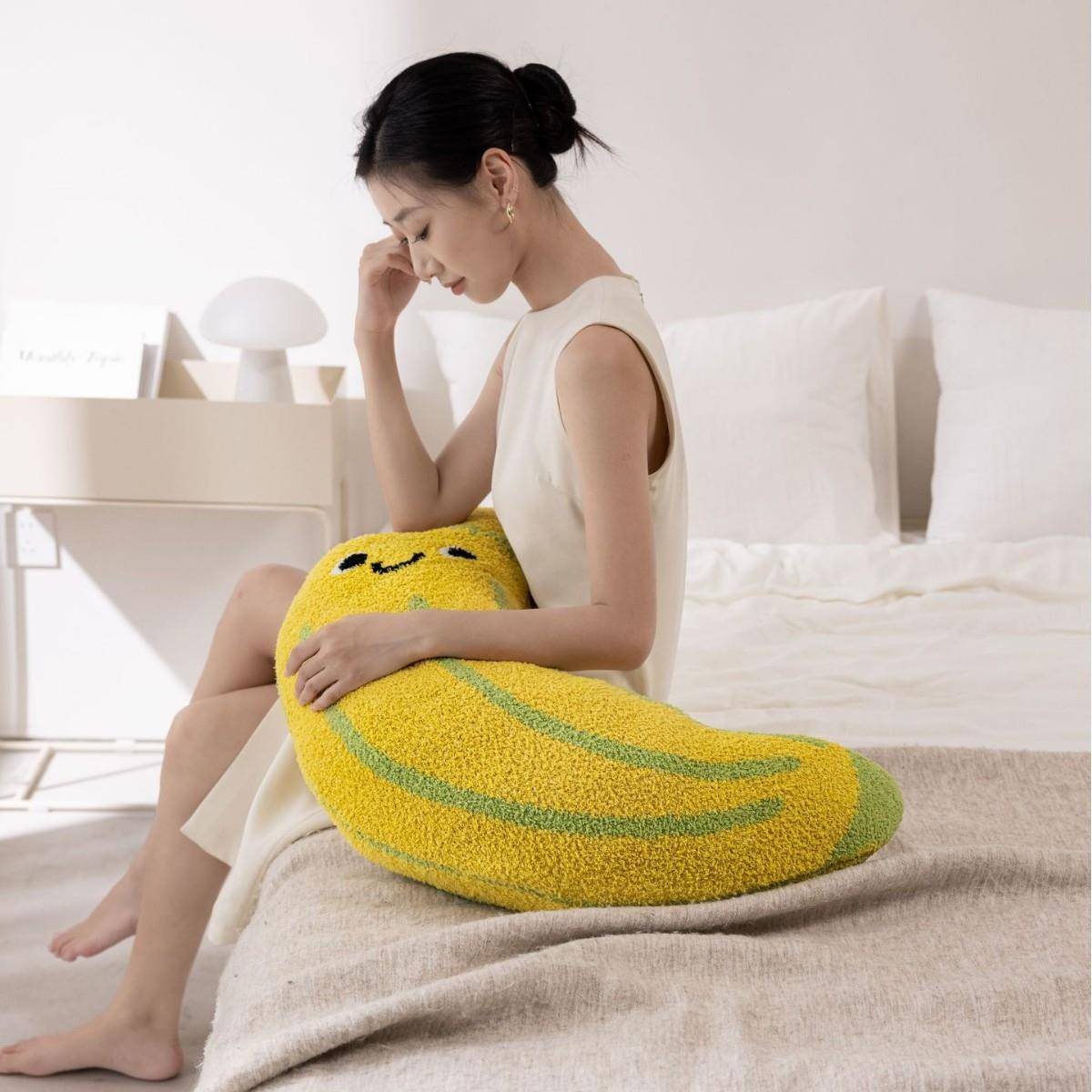 腰半边9317jy香绒针织抱枕大蕉抱枕客厅沙发靠枕靠背样板房卧室靠