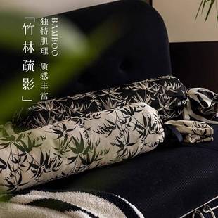 沙新中式装圆柱形抱枕客厅发中国风靠垫室内饰摆件级感靠jx080高