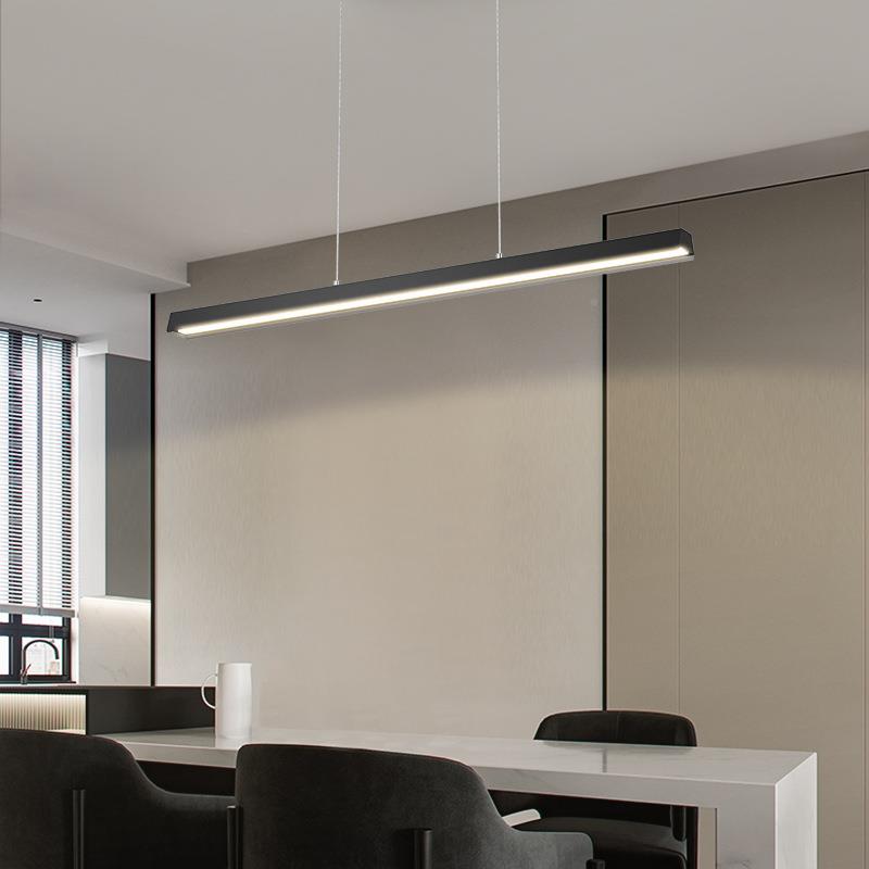 新款调极简节餐厅办E公线条现代简约上下发光一字吧台可949LD吊灯