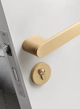 北欧室内室卧风房门锁磁门把手吸白色极简F12-B35静音生态后现代