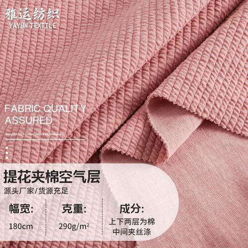 品秋冬亲肤加厚提花夹棉花夹棉空气层面料提上用口水巾床居家服布