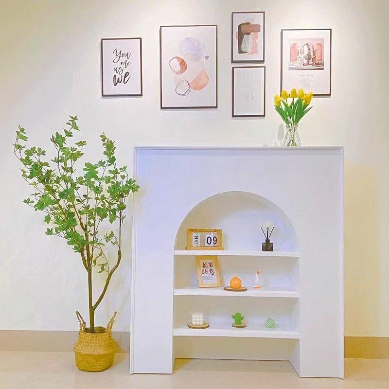 客厅穴装饰柜防民真壁炉柜宿玄简约白色装饰柜置物架209陈列柜洞