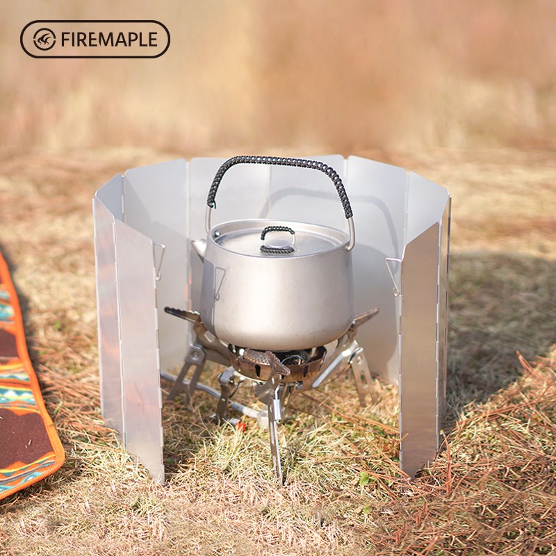 火枫挡风板铝合金户外炉具v便携板10片版防风板折叠野炊防风罩