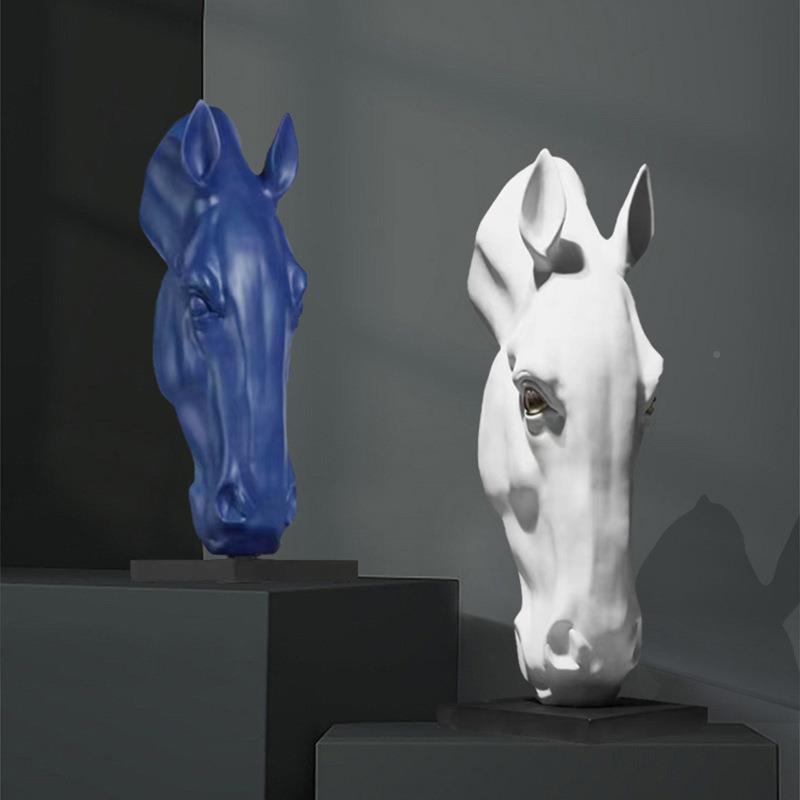 现代2008轻奢风尊马摆件客玄厅关软饰装品店大堂雕塑落地摆设酒增