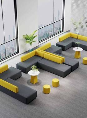 创休机接待个性现代会客意办闲公休息弧形大厅培训构沙发茶030201