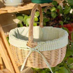 柳野餐篮手提篮篮礼品包野装篮采编摘篮子踏青篮餐篮厂家直供购物