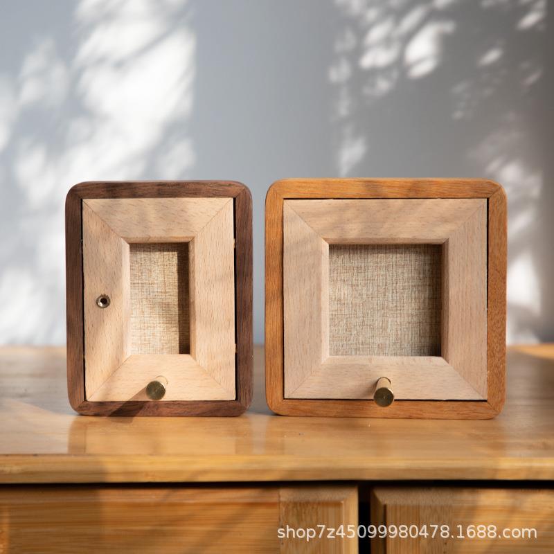 1030实木黑成胡桃榫卯你相框3寸寸洗照片做摆件5创意迷摆台厂家