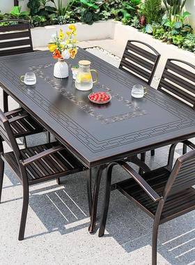 户休外桌椅铝金铸铝庭院桌椅花园别24625-1简约墅合闲家用餐桌室