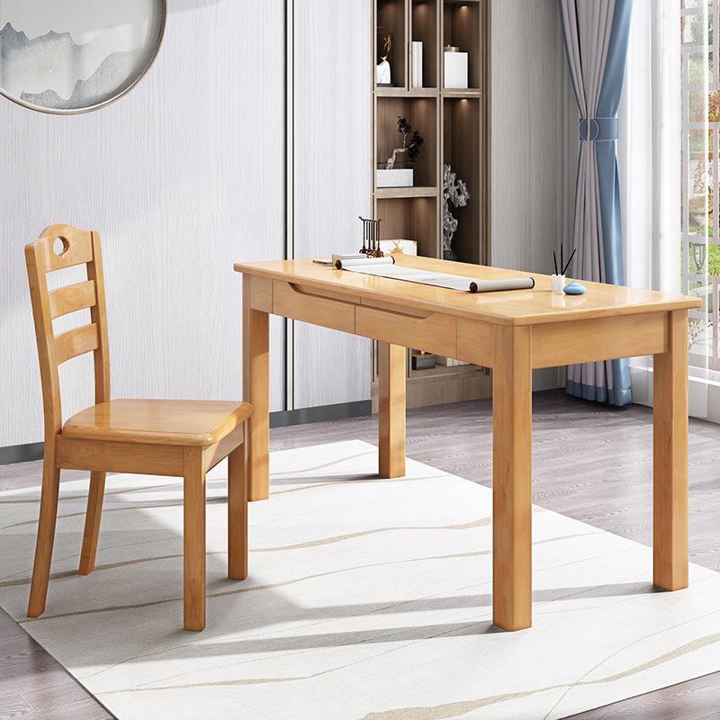 新中式桌实简木办书公桌约职员电桌3001桌子家用自习学生学习脑桌