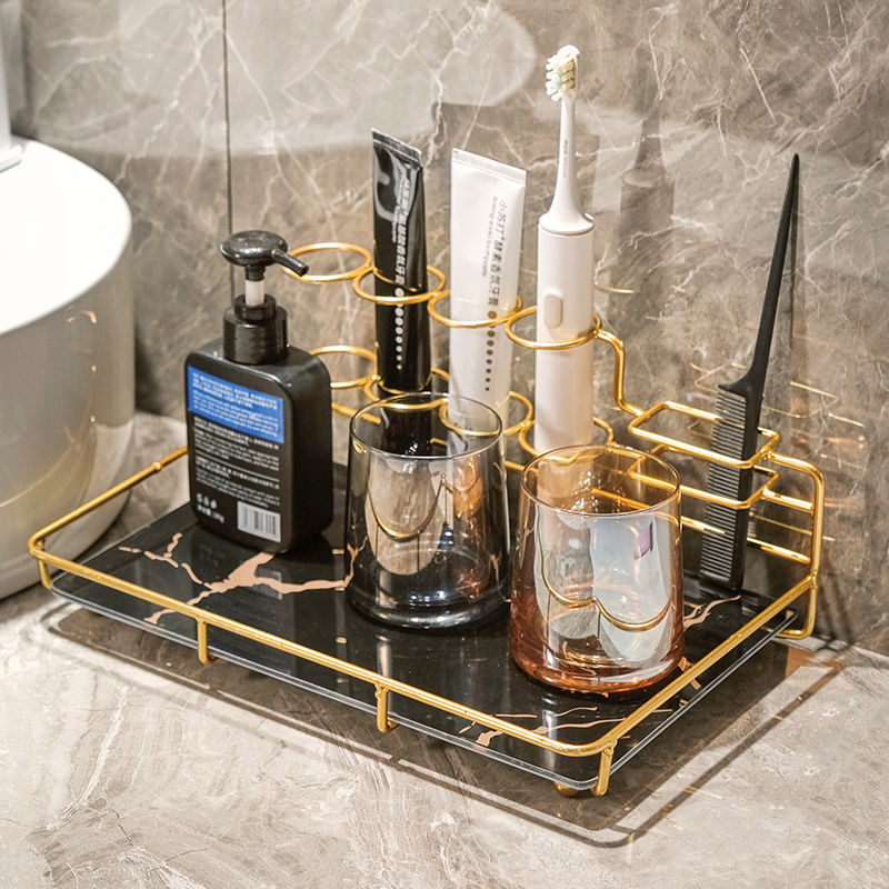 轻奢电动牙刷置物架牙杯牙缸漱口杯刷牙杯浴室台面收纳.架子卫生