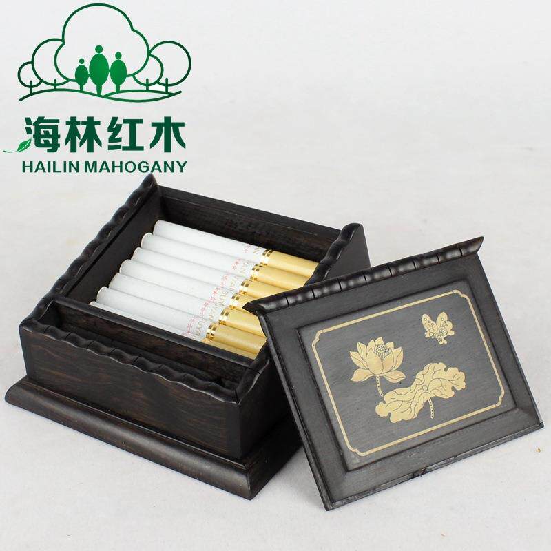 红木半档自MJK动烟盒跳弹烟高实弹烟器木香菸盒商务创意礼品装饰