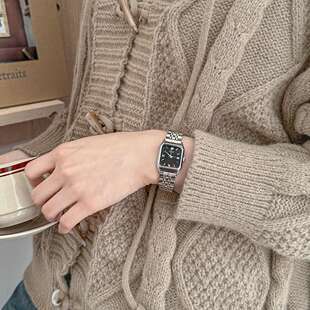 歌迪2023新款方盘表女轻奢休闲石英学生小众简约钢带女士小方表