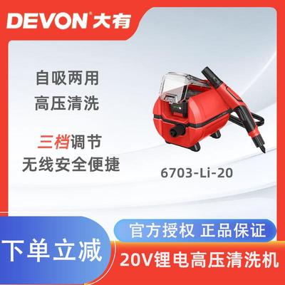 大有充电家用清洗机高压锂电洗车机水泵大功率无线增压洗地机6703
