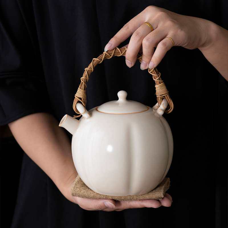 围炉煮茶壶家用户外陶瓷烧水壶泡茶煮茶提梁茶壶明火电陶炉陶壶