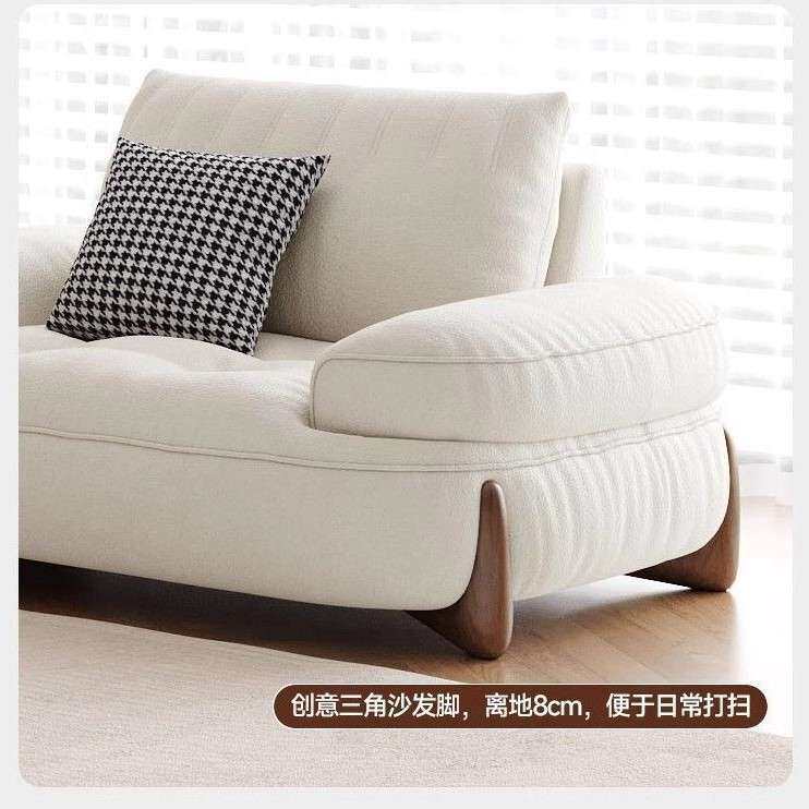 青罗记2025新款小喵兽布艺沙发直排奶油风客厅小户型雪尼尔沙发