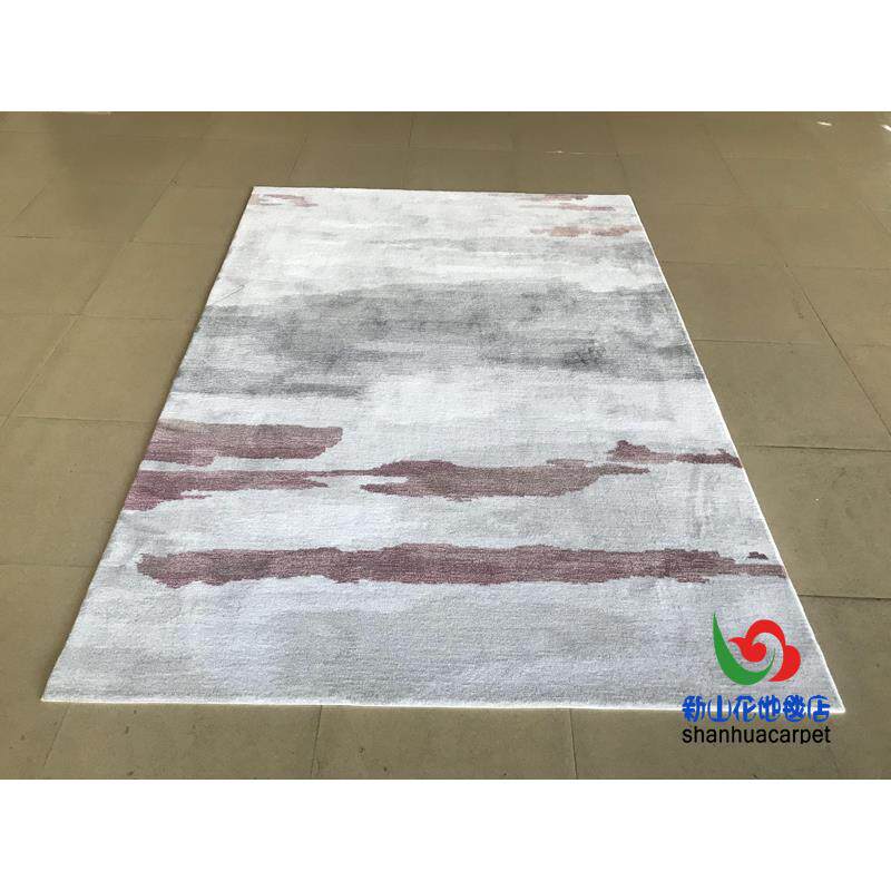 新中式抽象水墨画样板房客厅茶几沙发地毯书房卧室大厅接待室满铺