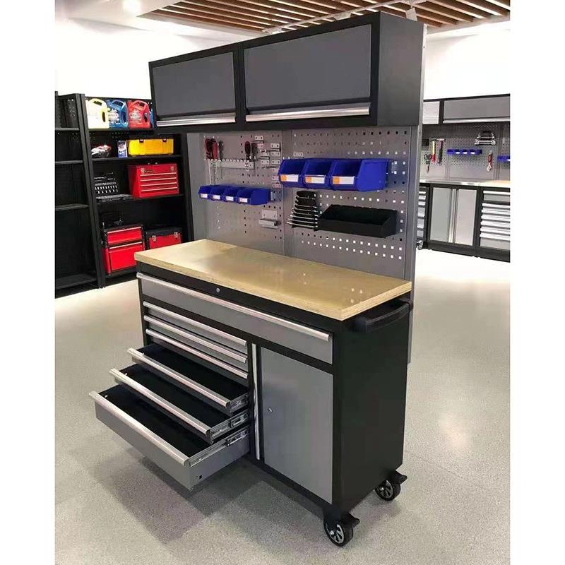 厂家供应I型多功能重型2组合工具柜 可移动工具车 木台面抽屉