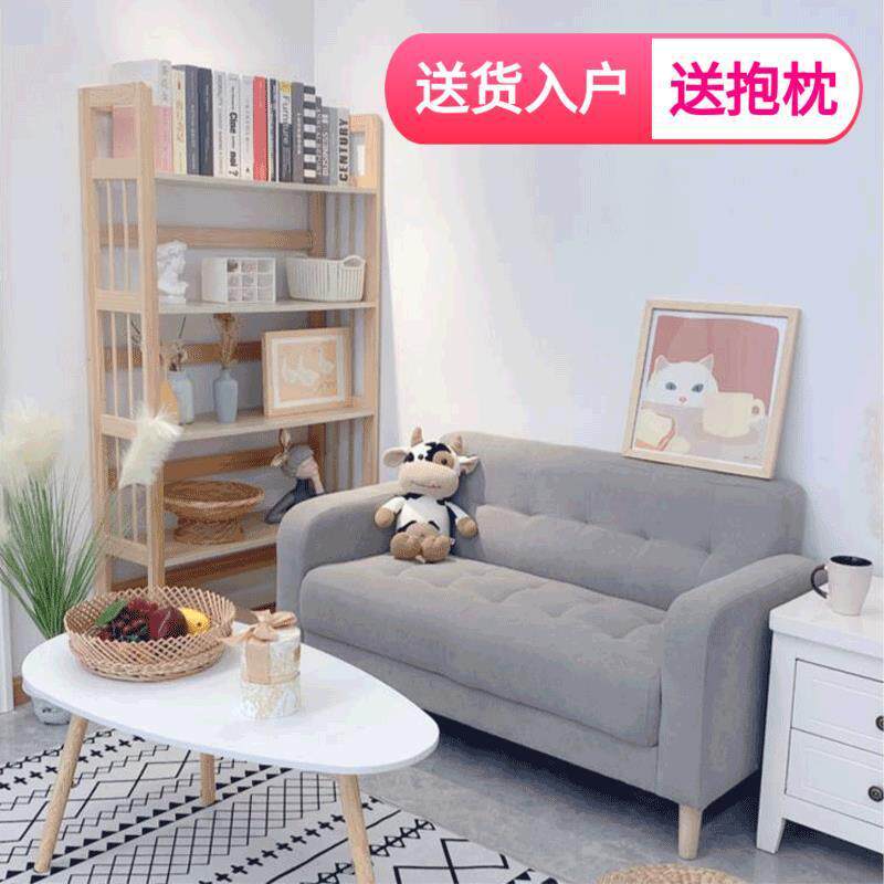 现代简约双人布艺沙发北欧小户型公寓租房家用客厅卧室服装店沙发