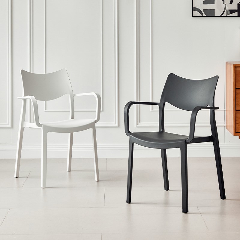 塑料餐椅简约家用椅子网红靠背凳子可叠放椅餐桌椅餐饮商用扶手椅