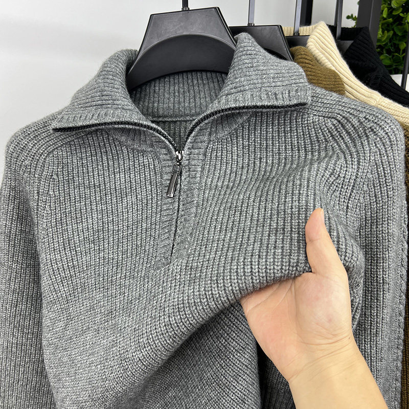 半拉链高领毛衣男针织衫秋冬季加厚纯色潮流休闲打底衫男线衣修身,男装,针织衫/毛衣,淘宝优惠券,粉丝福利购,淘宝优惠卷