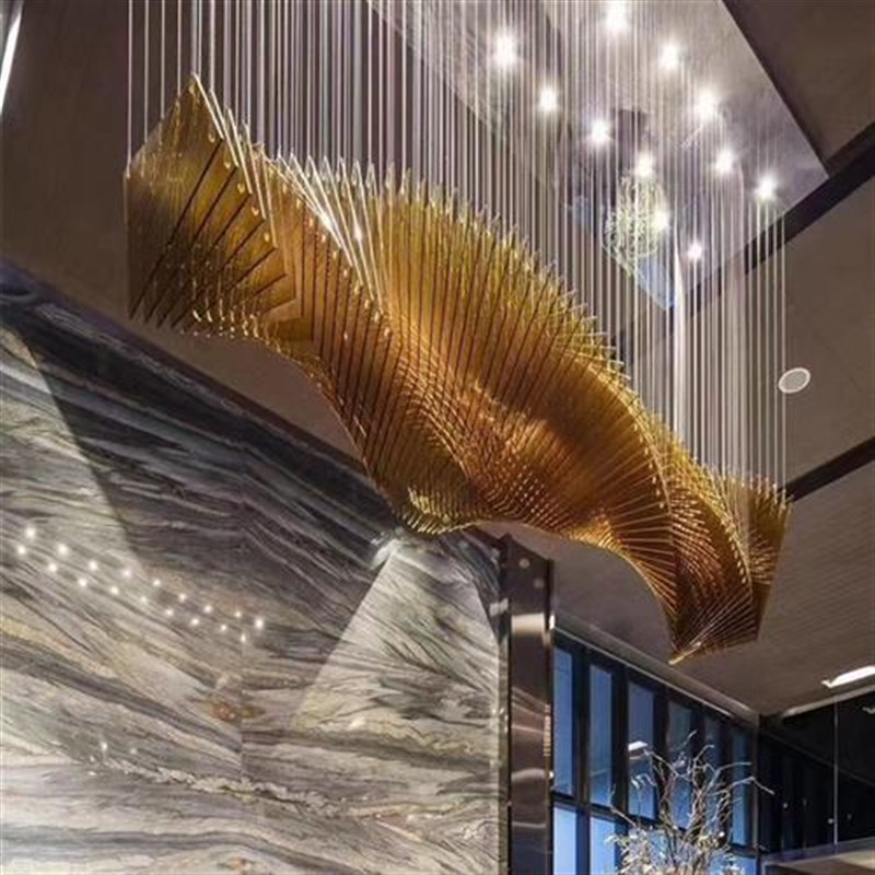 非标工程吊灯酒店售楼部沙盘大堂轻奢茶色亚克力灯具婚宴别墅吊灯