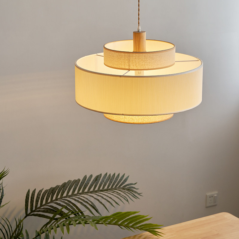 日式饭厅吊灯原木风卧室客厅北欧书房茶室奶油风白色创意个性灯具