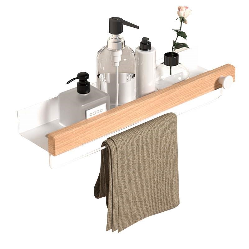 原木卫生间置物收纳架壁挂浴室洗手台洗漱洗手间榉木免打孔梳妆架