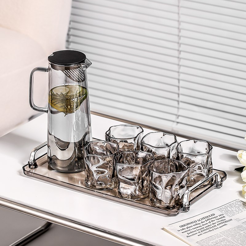 冷水壶家用玻璃耐高温冷泡茶瓶大容量高硼硅透明水杯套装凉水扎壶