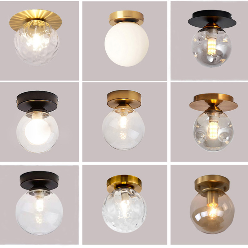 过道灯走廊玄关灯现代简约北欧网红楼道入户门厅阳台圆球小吸顶灯