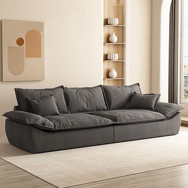 意式极简科技布艺沙发现代简约轻奢客厅小户型三人位直排帆船沙发