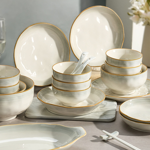 高级感碗碟套装 高颜值餐具陶瓷碗盘子乔迁碗筷碗具 家用2024新款