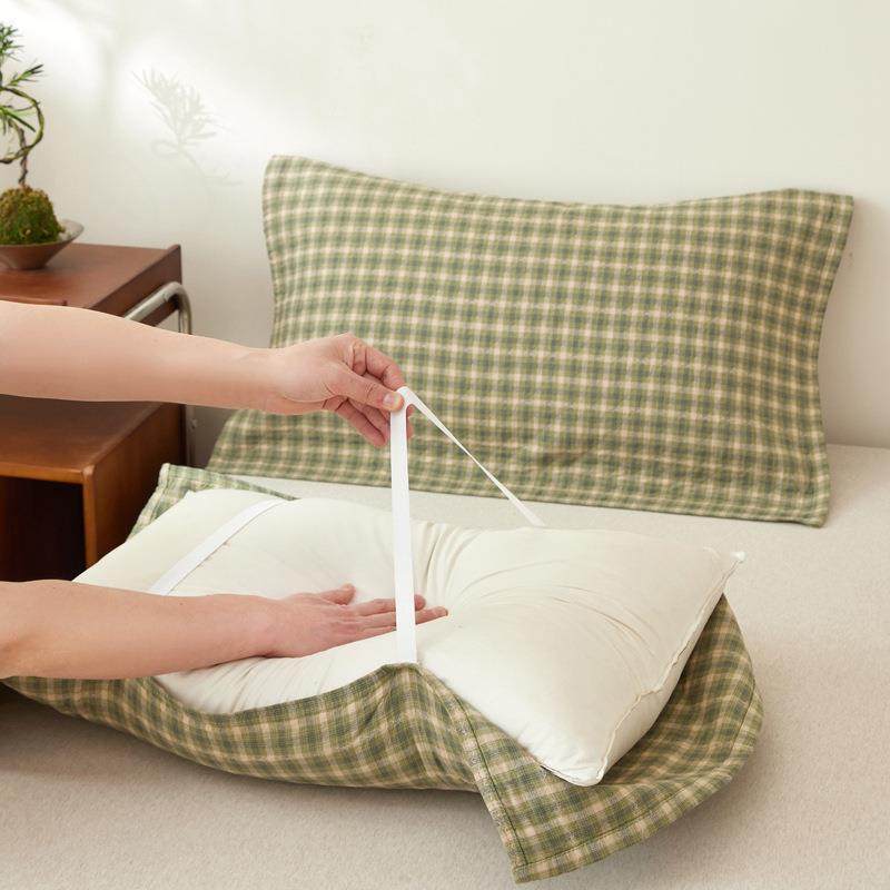 枕巾纯棉一对装款2025新男防油生可固定全头F99JT986棉纱布枕头巾