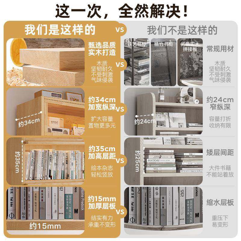 2789实木由组合书柜模块化储自物柜子一体靠收墙纳柜矮落地展示置
