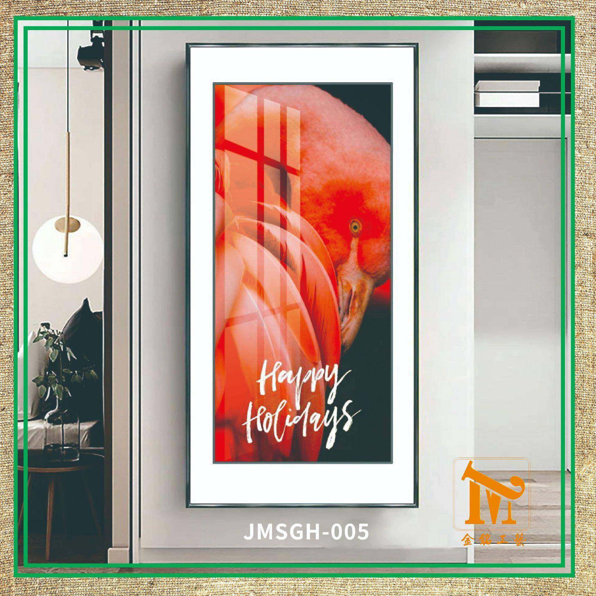 北欧简北欧简约约双框晶瓷画竖版现代火烈鸟壁画钢厅餐客厅走廊挂,家居饰品,现代装饰画,淘宝优惠券,粉丝福利购,淘宝优惠卷