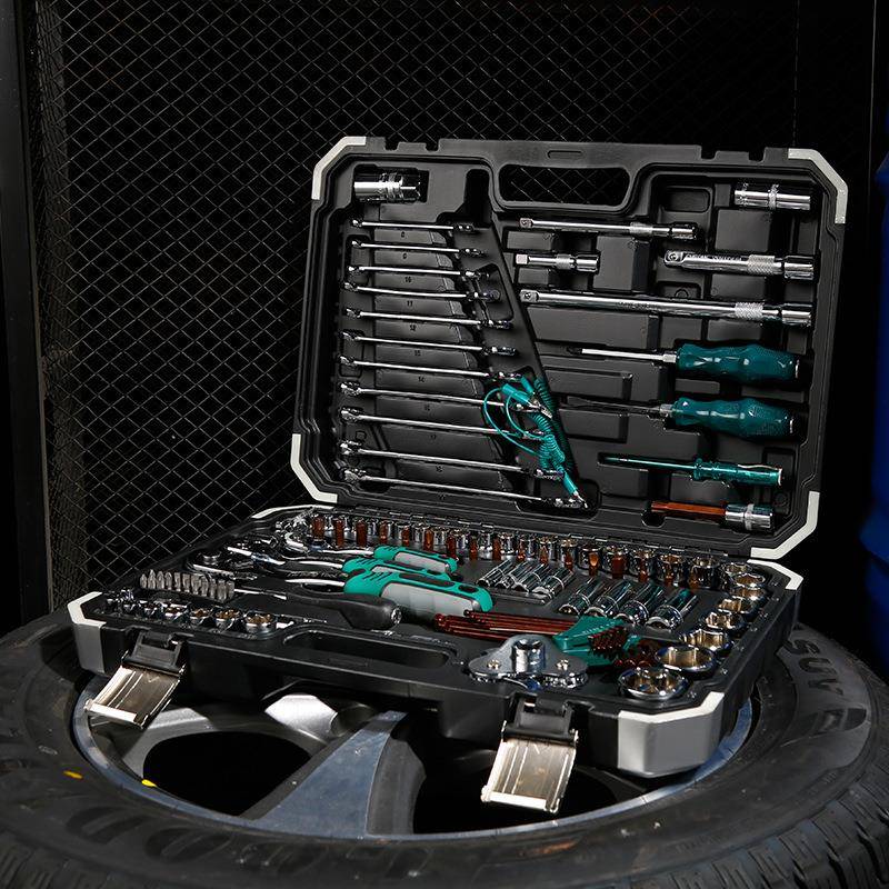 12件套工具箱内YCL六修角手汽修组套筒扳扳手汽工1具套装套筒