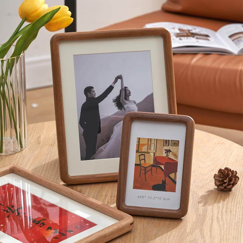 实木圆角相框结婚纱照摆黑台A4寸78成10ELU儿童洗照片做挂墙胡桃,家居饰品,DIY亲子装饰画,淘宝优惠券,粉丝福利购,淘宝优惠卷