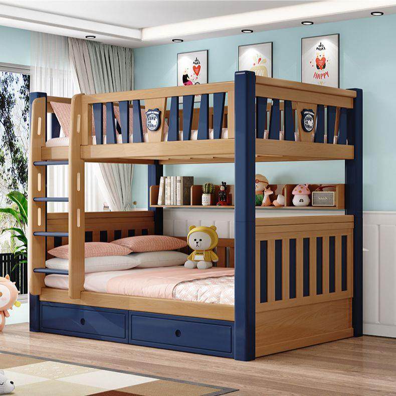 北欧风双层02实木床儿童床上铺可多拆分子母床功下能小户型高低收