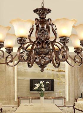 美式厅吊灯18359厅主灯复古华大气奢欧式别墅大厅餐卧室仿古乡村