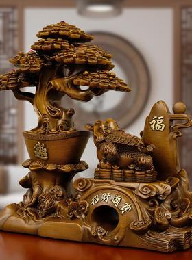发树摆件蟾招财财进宝摇钱树生意隆店铺开业金7282大吉兴礼物客厅