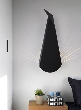 北欧铁艺彩色孔雀壁灯书房卧室床头壁灯餐厅过道LED壁灯