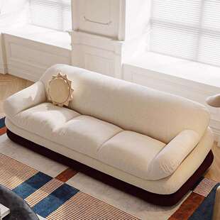 云层沙发可睡可躺奶油风布艺沙发设计师雪尼尔直排沙发慵懒沙发床