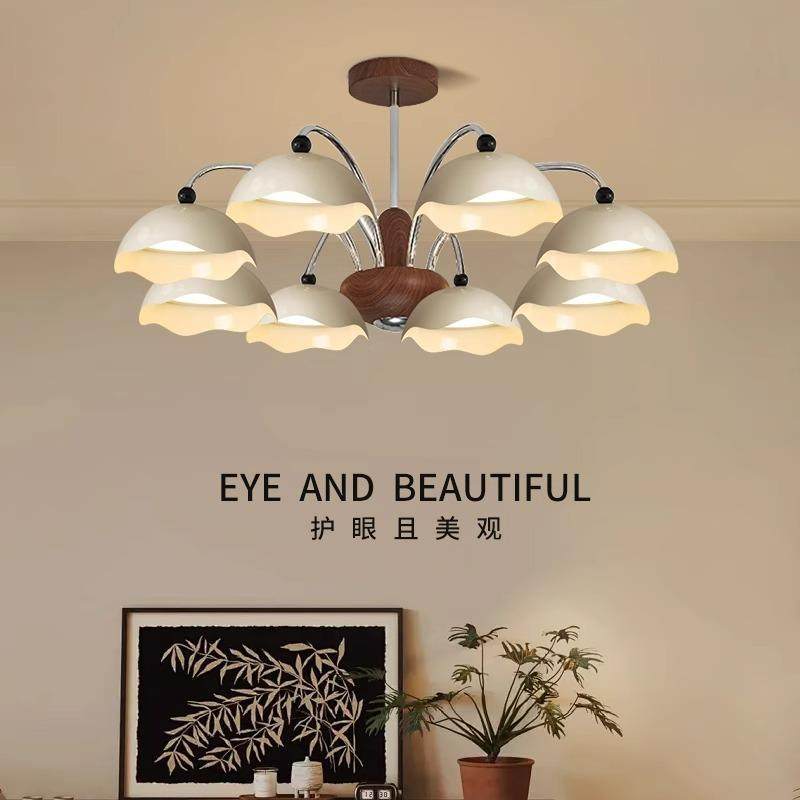 北欧奶油中古风蛋壳吊灯中小户型客厅吊灯温馨餐厅吊灯法式主卧灯,家装灯饰光源,智能吊灯,淘宝优惠券,粉丝福利购,淘宝优惠卷