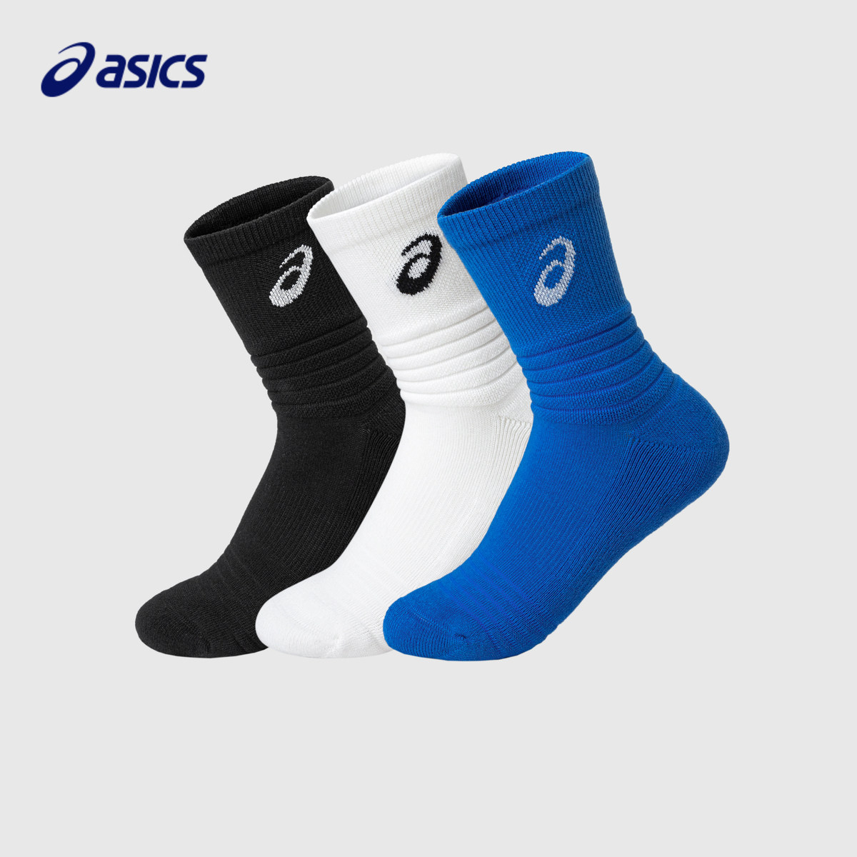 【三双装】ASICS/亚瑟士儿童四季新款干爽透气运动剪裁男女童袜子