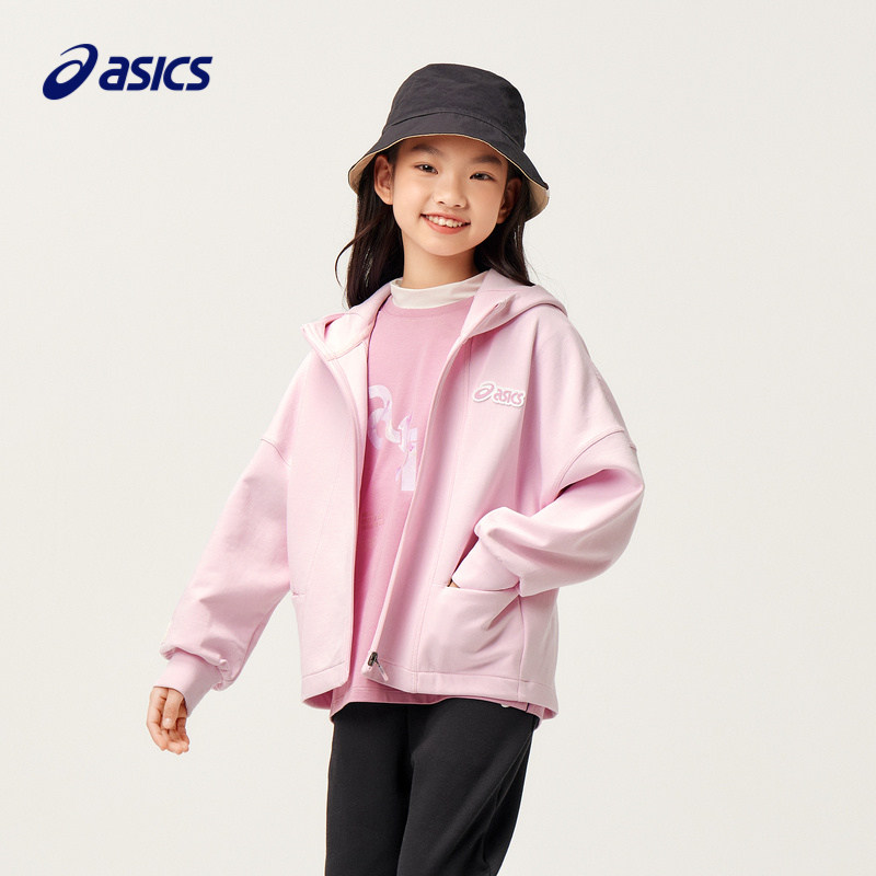 【商城同款】ASICS/亚瑟士童装宽松针织廓形外套Q弹软糯秋季外套