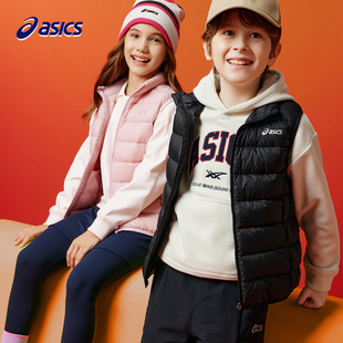 亚瑟士儿童羽绒马甲男童三防科技轻薄款立领上衣2025冬季女童外套